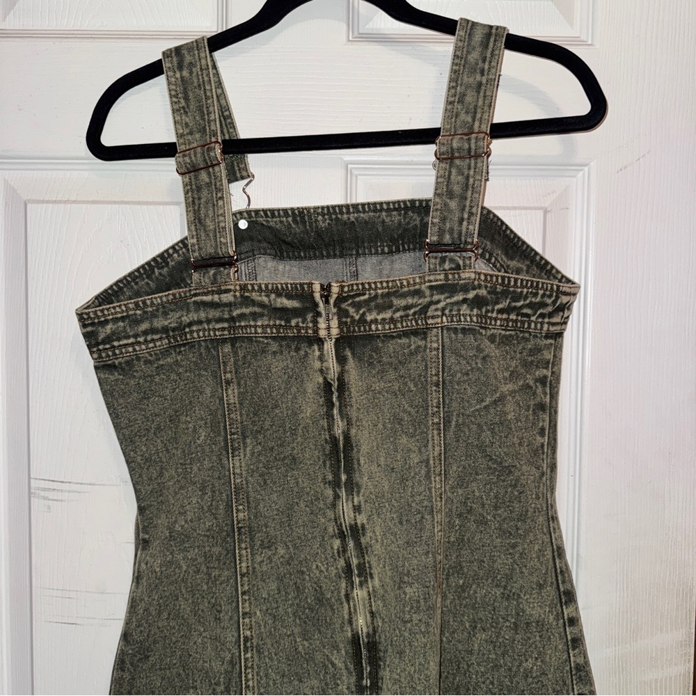 NanaMacs Washed Green Overall Dress NWT - Picture 8 of 12